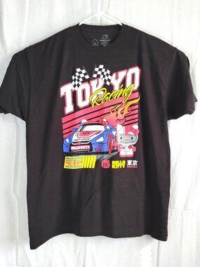 NWT Hello Kitty Tokyo Racing T-Shirt Black Graphic Tee Sanrio Tokyo Speed 2XL